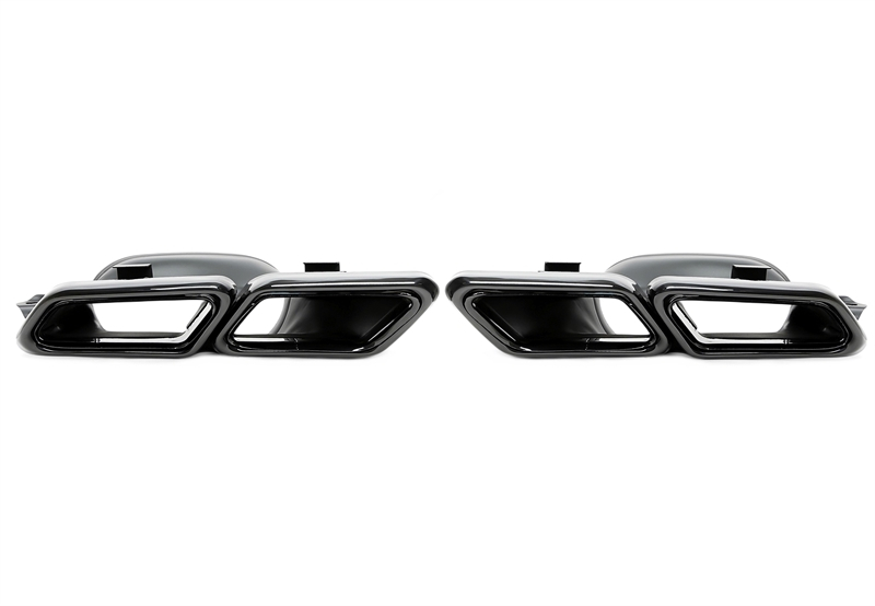 TA Technix Endrohrblende zum anschrauben "double design-1" in schwarz/glänzend passend für Mercedes Benz E-Klasse (W212) / S-Klasse (W222)