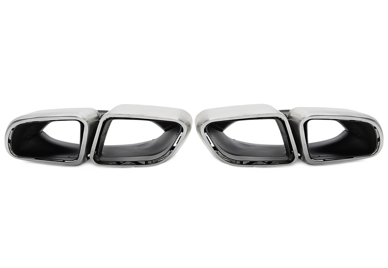 TA Technix Endrohrblende zum anschrauben "double design gebürstet viereckig" passend für Porsche Panamera - BJ 2016-2018 (971)