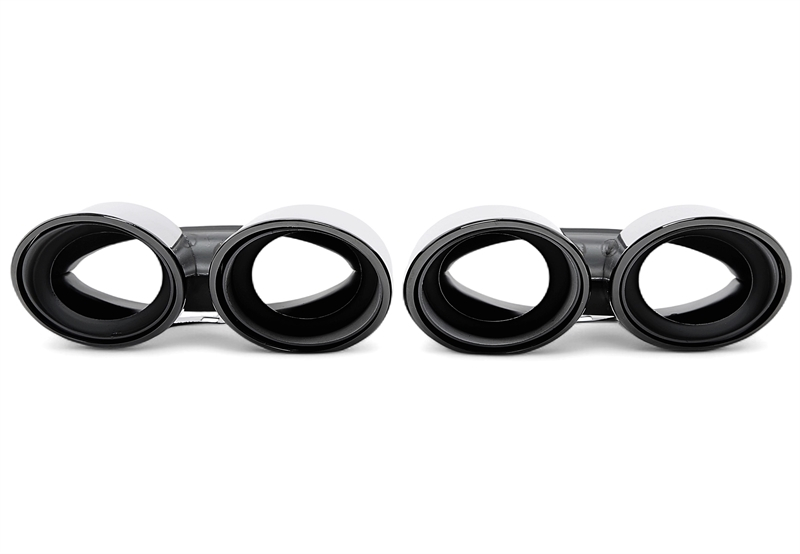 TA Technix Endrohrblende zum anschrauben "double design" in schwarz/glänzend passend für Porsche Panamera - BJ 2016-2018 (971)
