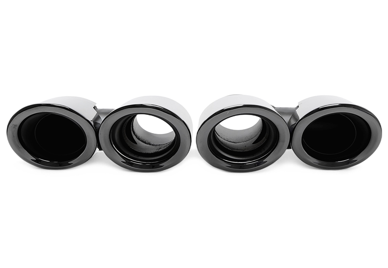 TA Technix Endrohrblende zum anschrauben "double design" in schwarz/glänzend passend für Porsche Panamera - BJ 2010-2013 (970)