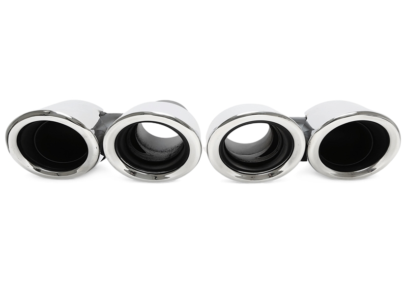 TA Technix Endrohrblende zum anschrauben "double design" in chrom/glänzend passend für Porsche Panamera - BJ 2010-2013 (970)