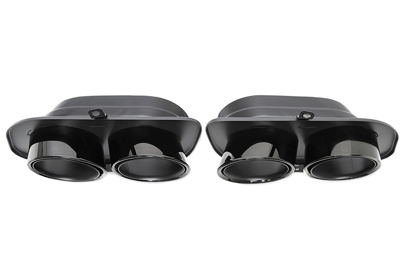 TA Technix Endrohrblende zum anschrauben "double design" in schwarz/glänzend passend für Porsche 911 (992)