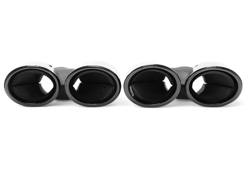 TA Technix Endrohrblende  zum anschrauben "double design" in schwarz/glänzend passend für Porsche 911 Carrera BJ 2013-2015