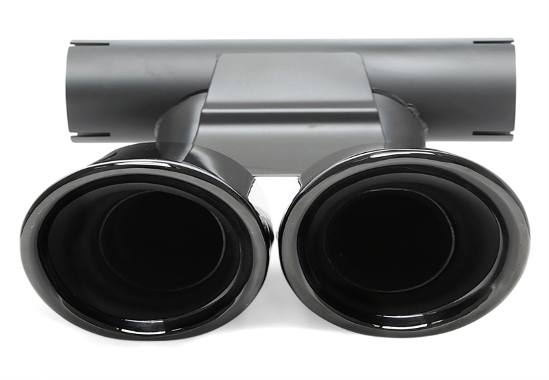 TA Technix Endrohrblende zum anschrauben "double design" in schwarz/glänzend passend für Porsche Boxster/Cayman (981, 987)