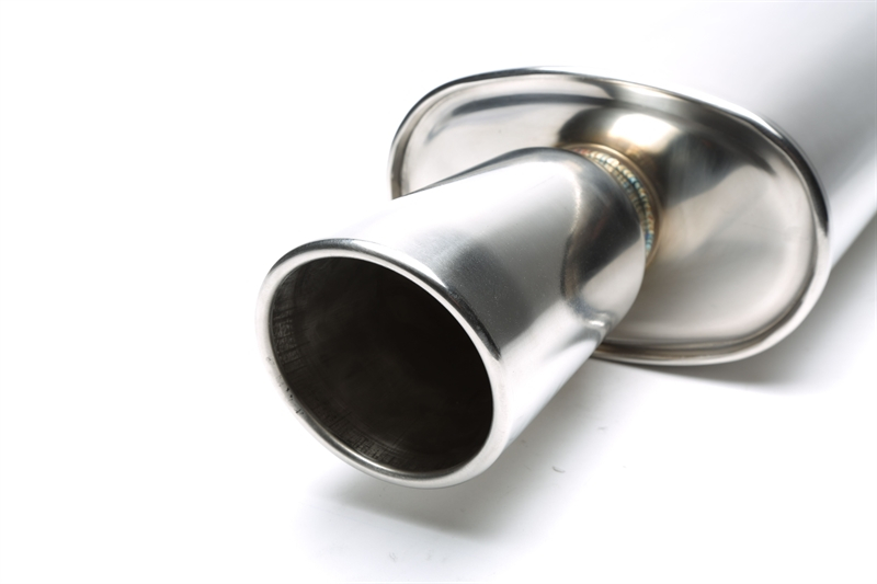 TA-Technix stainless steel sport rear silencer universal 100mm round / flanged / bevelled
