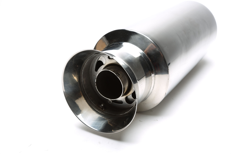 TA Technix Edelstahl Sportendschalldämpfer universal 125/100 /45mm rund / glatt / Silencer im Endrohr
