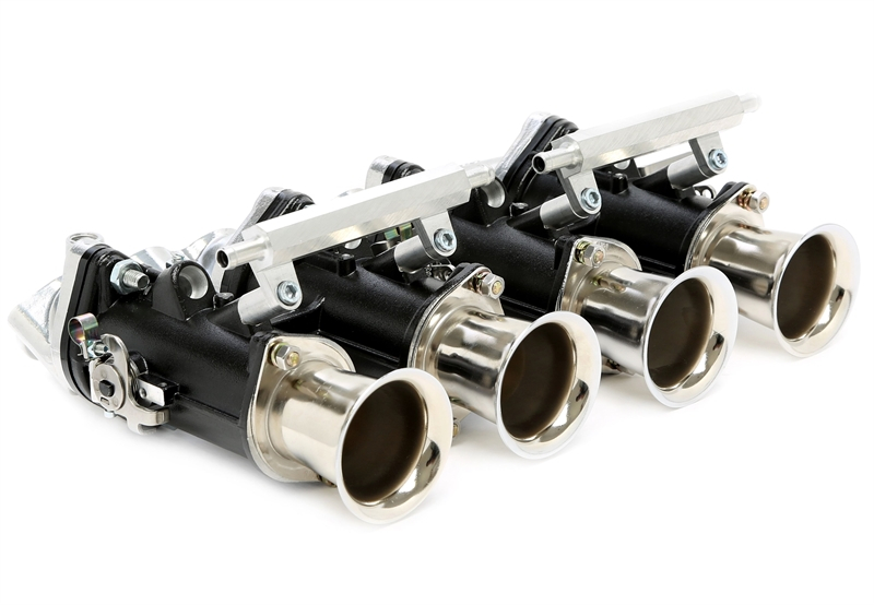 TA Technix intake manifold suitable for 2x 40/45 DCOE Weber/Dellorto 45 DHLA carburetors Audi/VW engines Conversion to single throttle valves (DCOE) or twin carburetor systems