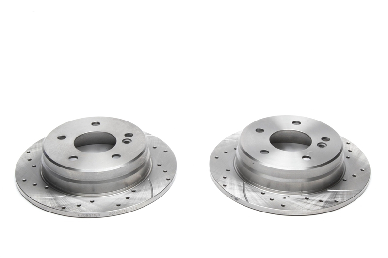 TA Technix Sport Brake Disc Set Rear Axle fits Mercedes Benz C-Class W202/S202