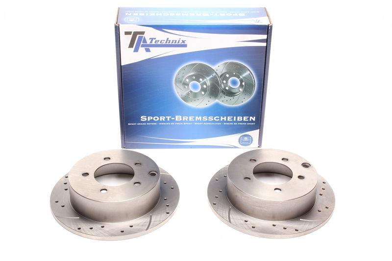 TA Technix Sport Brake Disc Set Rear Axle fits Mitsubishi Lancer Sportback / Lancer Notchback