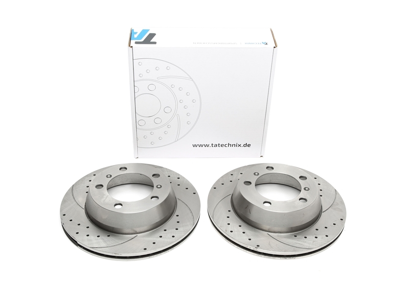 TA Technix sport brake disc set rear axle suitable for Porsche 718 Boxster+Boxster, 718 Cayman+Cayman type 981, 982, 987