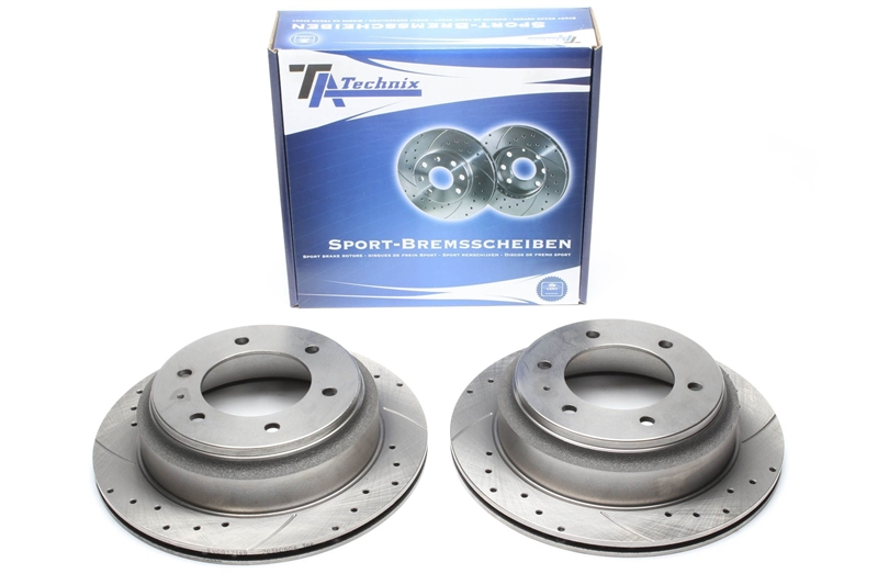 TA Technix Sport Brake Disc Set Rear Axle suitable for Honda Civic/Opel Frontera A+ B/Monterey A+ B