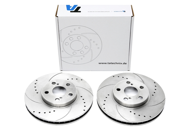 TA Technix Sport brake disc set front axle fits Toyota Avensis / Avensis Liftback / Avensis SW