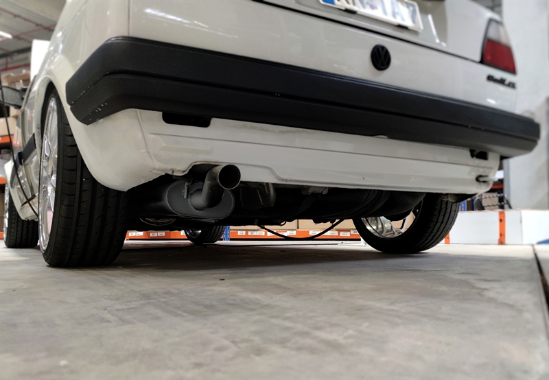 TA Technix Sportendschalldämpfer 1x60mm S-Rohr passend für VW Golf II