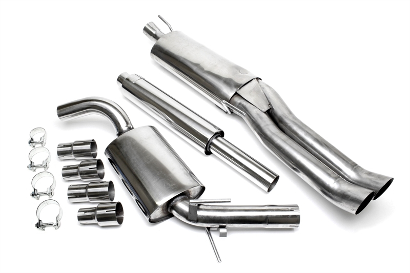 TA Technix stainless steel system 2x76mm DTM suitable for VW Golf III Variant, Vento