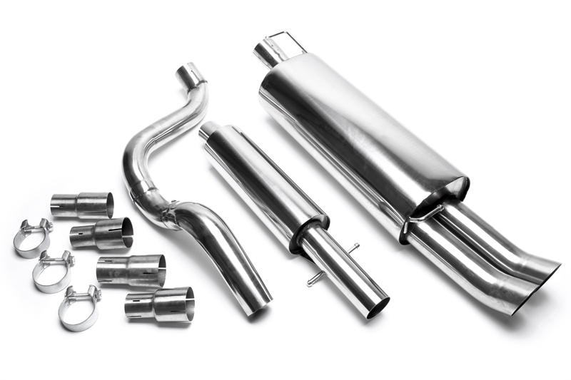 TA Technix stainless steel system 2x76mm DTM suitable for Audi Audi A3 8L, Seat Leon 1M, VW Golf IV