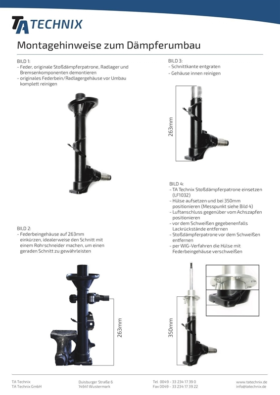 TA Technix Luftdämpfersatz passend für BMW 5er Serie E28, 6er Serie E24