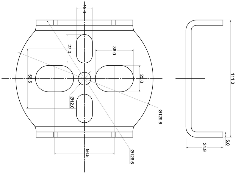 TA Technix universelle  Achsköper-Balgplatte mit 2-1/4" Aufnahme