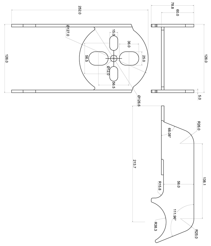 TA Technix universelle Balgplatte mit 2-3/4" Aufnahme am Achskörper